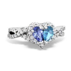 Tanzanite Diamond Twist 'One Heart' 14K White Gold ring R2640HRT