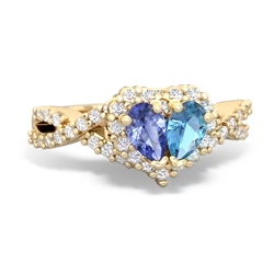 Tanzanite Diamond Twist 'One Heart' 14K Yellow Gold ring R2640HRT