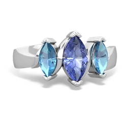 Tanzanite Three Peeks 14K White Gold ring R2433