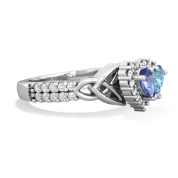 Tanzanite Celtic Knot Two Hearts As One 14K White Gold ring R2644HRT