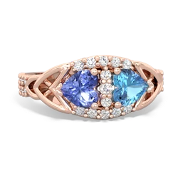 Tanzanite Sparkling Celtic Knot 14K Rose Gold ring R2645