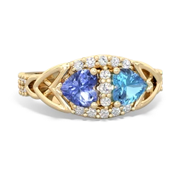 Tanzanite Sparkling Celtic Knot 14K Yellow Gold ring R2645