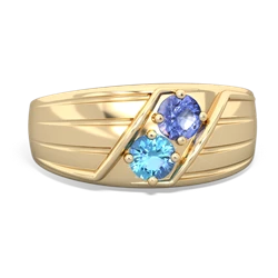 Tanzanite Men's Streamline 14K Yellow Gold ring R0460