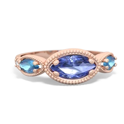 Tanzanite Milgrain Marquise 14K Rose Gold ring R5700