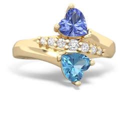 Tanzanite Heart To Heart 14K Yellow Gold ring R2064