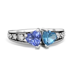 Tanzanite Heart To Heart 14K White Gold ring R3342