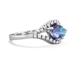 Tanzanite Mother And Child 14K White Gold ring R3010