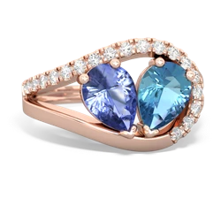 Tanzanite Nestled Heart Keepsake 14K Rose Gold ring R5650