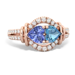 Tanzanite Art-Deco Keepsake 14K Rose Gold ring R5630