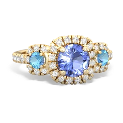 Tanzanite Regal Halo 14K Yellow Gold ring R5350