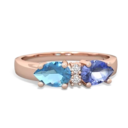 Tanzanite Pear Bowtie 14K Rose Gold ring R0865