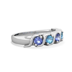 Tanzanite Anniversary Band 14K White Gold ring R2089