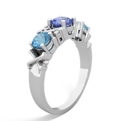 Tanzanite Hugs And Kisses 14K White Gold ring R5016