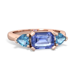 Tanzanite Three Stone 14K Rose Gold ring R5235