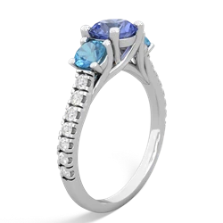 Tanzanite Pave Trellis 14K White Gold ring R5500