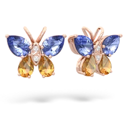 Tanzanite Butterfly 14K Rose Gold earrings E2215