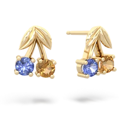 Tanzanite Sweet Cherries 14K Yellow Gold earrings E7001