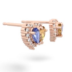 Tanzanite Halo 14K Rose Gold earrings E7008