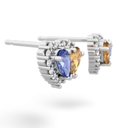 Tanzanite Halo 14K White Gold earrings E7008