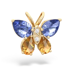 Tanzanite Butterfly 14K Yellow Gold pendant P2215