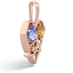 Tanzanite Celtic Trinity Heart 14K Rose Gold pendant P5331