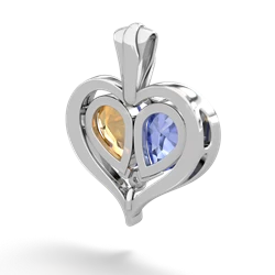 Tanzanite Two Become One 14K White Gold pendant P5330