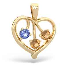 Tanzanite Glowing Heart 14K Yellow Gold pendant P2233