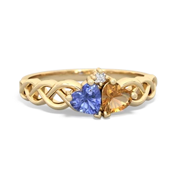 Tanzanite Heart To Heart Braid 14K Yellow Gold ring R5870