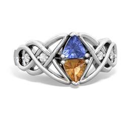 Tanzanite Keepsake Celtic Knot 14K White Gold ring R5300