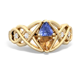 Tanzanite Keepsake Celtic Knot 14K Yellow Gold ring R5300