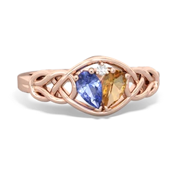 Tanzanite Celtic Love Knot 14K Rose Gold ring R5420