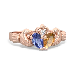 Tanzanite 'Our Heart' Claddagh 14K Rose Gold ring R2388