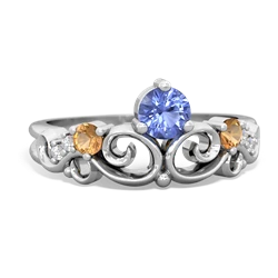 Tanzanite Crown Keepsake 14K White Gold ring R5740