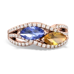 Tanzanite Diamond Rivers 14K Rose Gold ring R3070