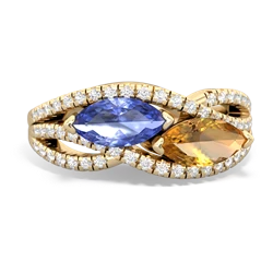 Tanzanite Diamond Rivers 14K Yellow Gold ring R3070