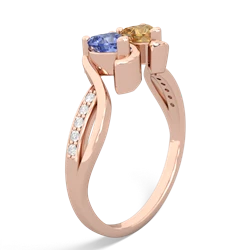 Tanzanite Side By Side 14K Rose Gold ring R3090