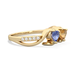 Tanzanite Side By Side 14K Yellow Gold ring R3090