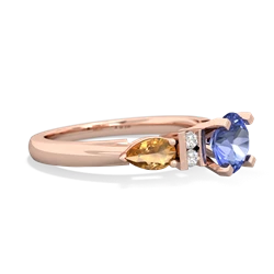 Tanzanite 6Mm Round Eternal Embrace Engagement 14K Rose Gold ring R2005