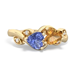 Tanzanite Floral Elegance 14K Yellow Gold ring R5790