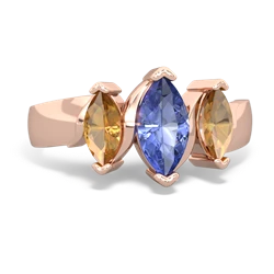 Tanzanite Three Peeks 14K Rose Gold ring R2433