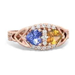 Tanzanite Sparkling Celtic Knot 14K Rose Gold ring R2645