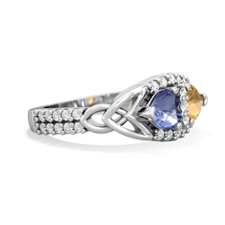 Tanzanite Sparkling Celtic Knot 14K White Gold ring R2645