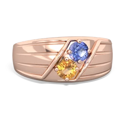 Tanzanite Men's Streamline 14K Rose Gold ring R0460