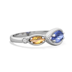 Tanzanite Milgrain Marquise 14K White Gold ring R5700