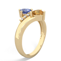 Tanzanite Heart To Heart 14K Yellow Gold ring R2064