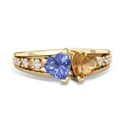 Tanzanite Heart To Heart 14K Yellow Gold ring R3342