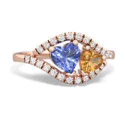 Tanzanite Mother And Child 14K Rose Gold ring R3010