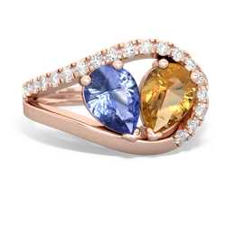 Tanzanite Nestled Heart Keepsake 14K Rose Gold ring R5650