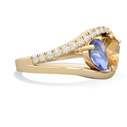 Tanzanite Nestled Heart Keepsake 14K Yellow Gold ring R5650