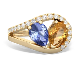 Tanzanite Nestled Heart Keepsake 14K Yellow Gold ring R5650